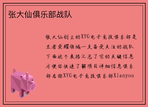 张大仙俱乐部战队